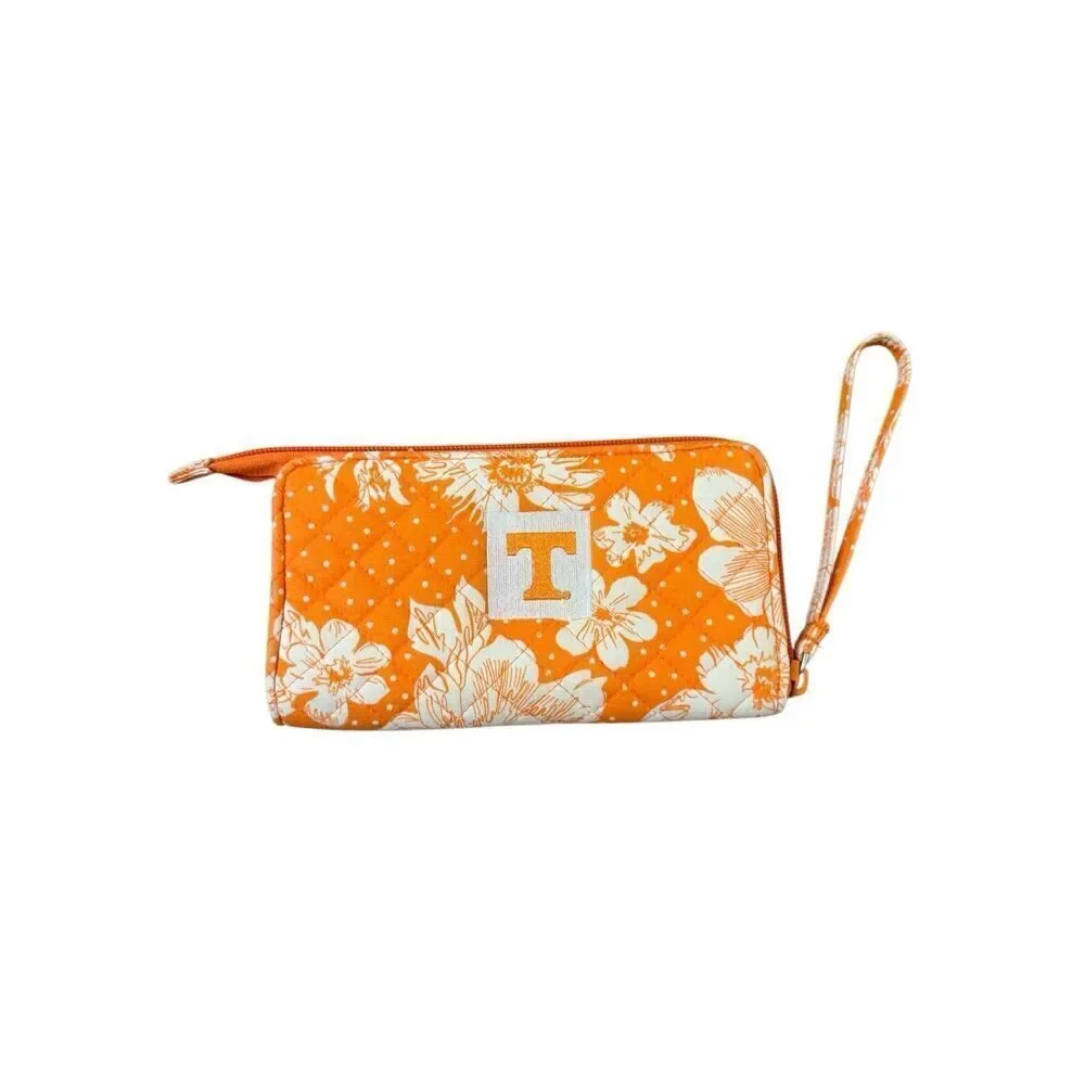 Vera Bradley Tennessee Volunteers Rain Garden Front-Zip Wristlet UT